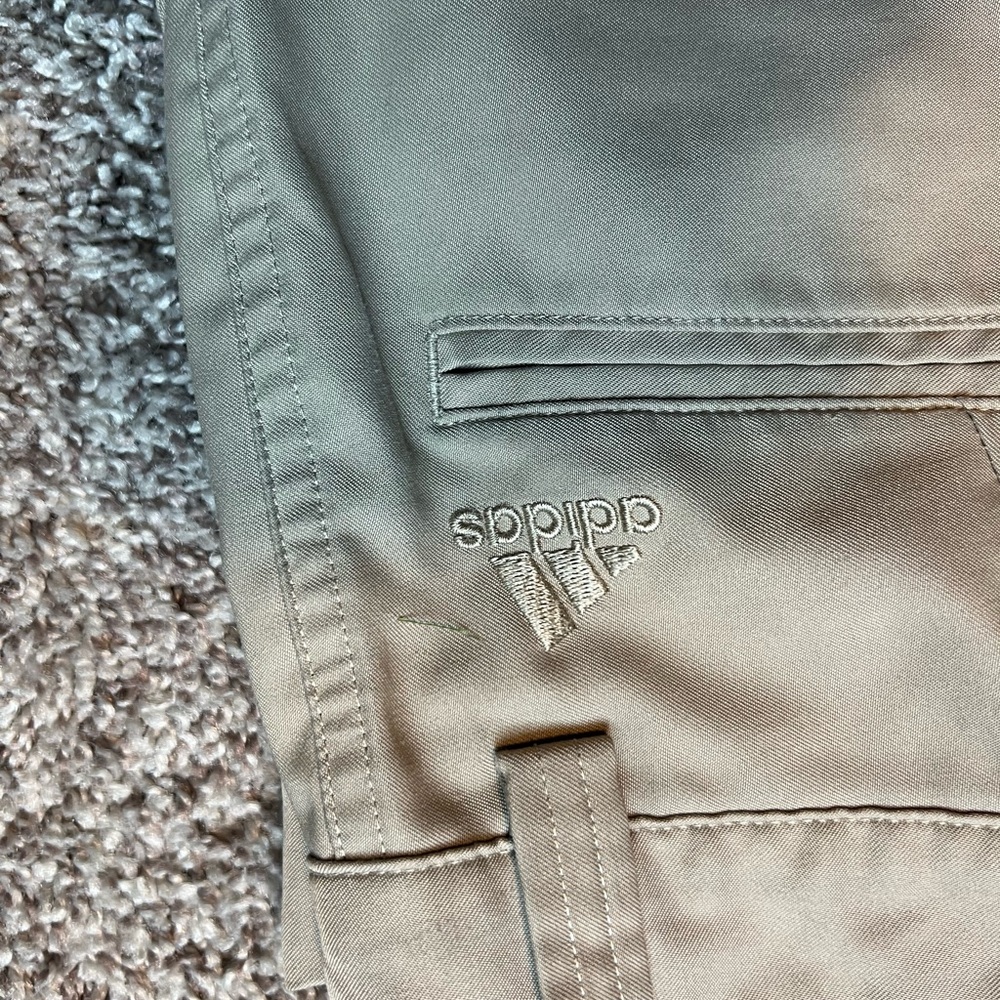 Adidas Men's Beige Flat Front Shorts - Picture 4 of 5